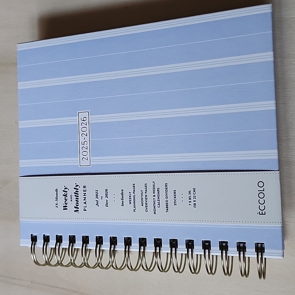 Brand New Eccolo Blue Stripe 2025-2026 planner notebook